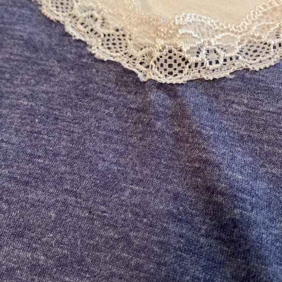 Elegant Blue Lace Trim Pajama Set - Picture 9 of 10